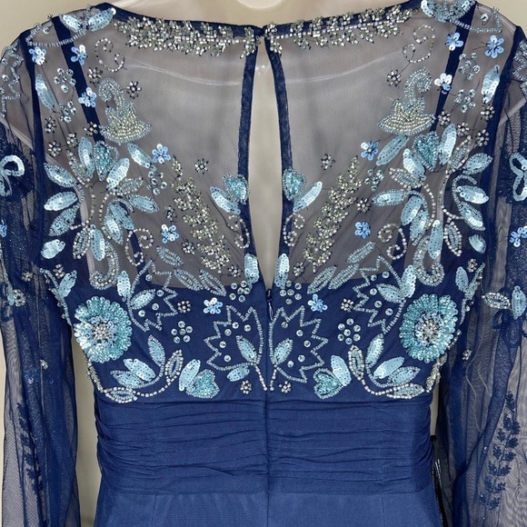 NWT JS Collection Bead Mesh Illusion Column Gown Dress size 2 - Picture 8 of 11